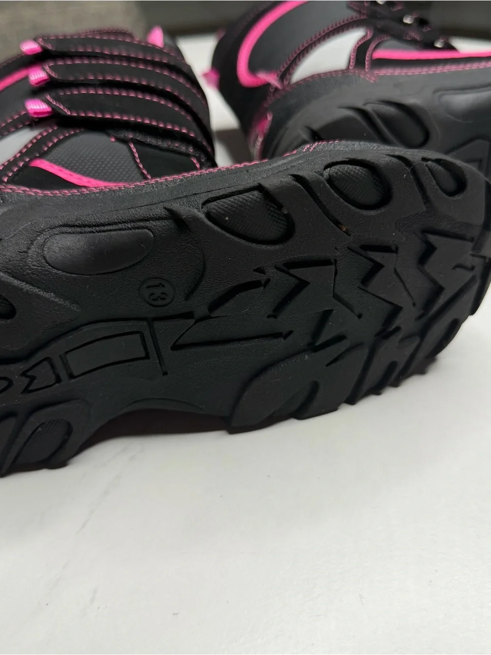 Girls Black and Pink Insulated Snow Boots